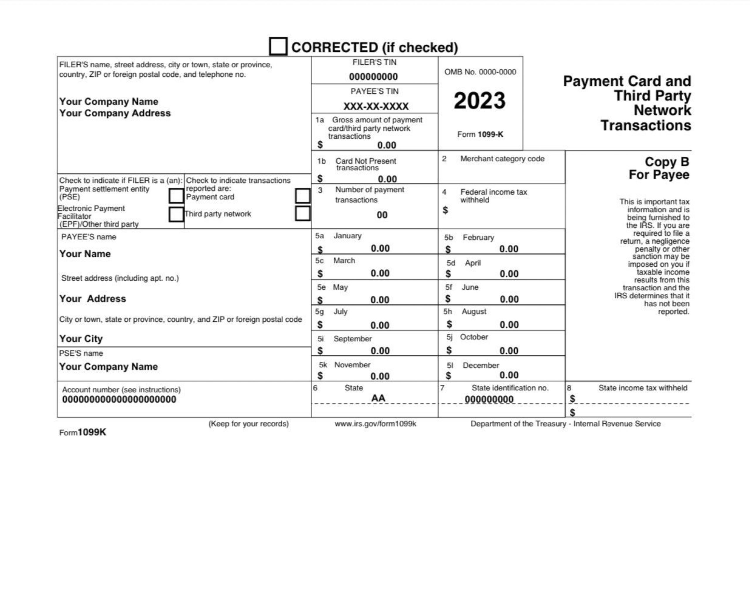 Custom 1099 Tax Return Generator